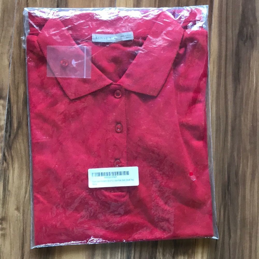 NEW Active Basic Red Polo Shirt - Picture 2 of 5